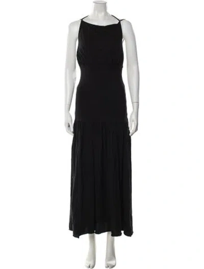 Pre-owned Bassike Halterneck Long Dress In Black