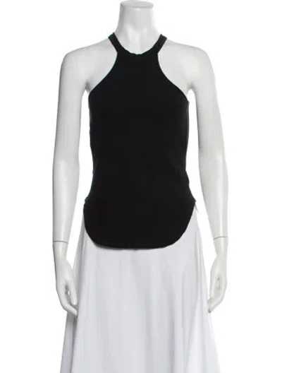 Pre-owned Bassike Halterneck Sleeveless Top In Black