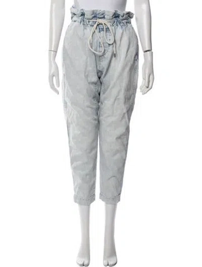 Pre-owned Bassike High-rise Straight Leg Jeans In Blue