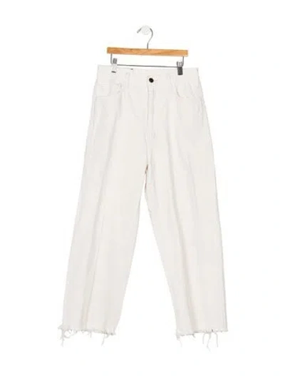 Pre-owned Bassike High-rise Straight Leg Jeans In Neutral