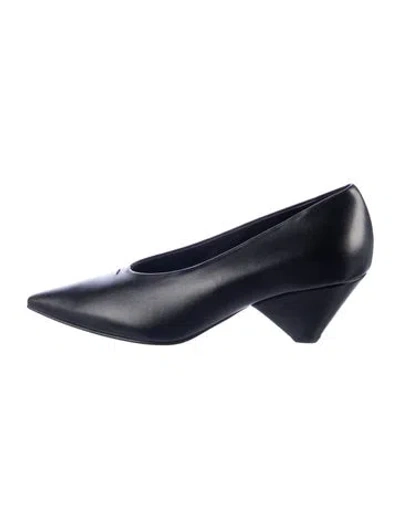Pre-owned Bassike Leather Pumps In Blue