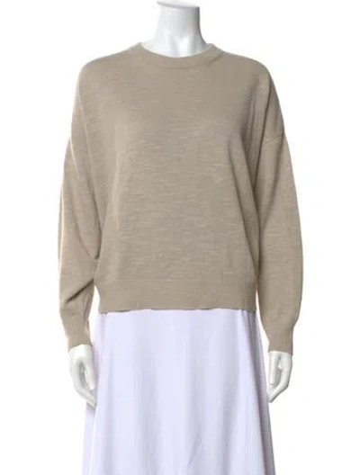Pre-owned Bassike Linen Crew Neck Sweater In Neutrals