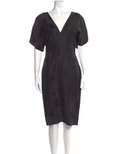 Pre-owned Bassike Linen Midi Length Dress In Gray