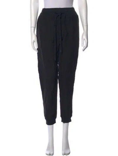 Pre-owned Bassike Linen Skinny Leg Pants In Black
