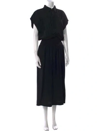 Pre-owned Bassike Long Dress In Black