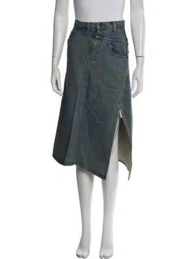 Pre-owned Bassike Midi Length Skirt In Blue