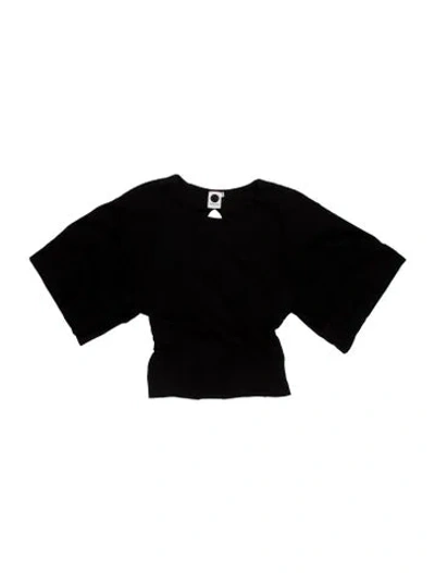 Pre-owned Bassike Mock Neck Long Sleeve Top In Black