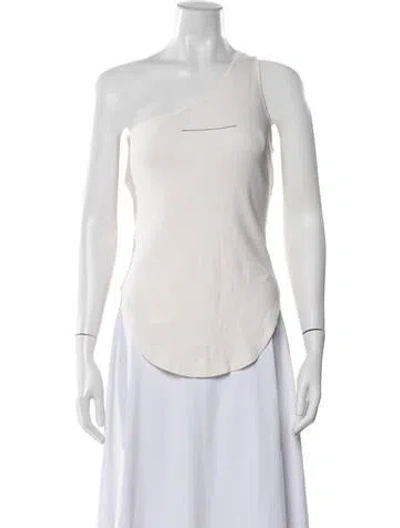 Pre-owned Bassike One-shoulder Sleeveless Top In Neutral
