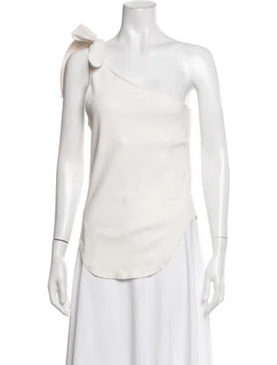 Pre-owned Bassike One-shoulder Sleeveless Top In White