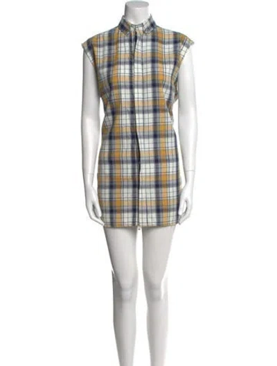 Pre-owned Bassike Plaid Print Mini Dress In Multi