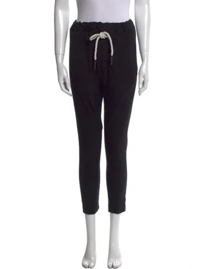 Pre-owned Bassike Printed Skinny Leg Pants In Black