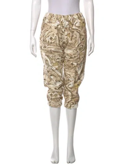 Pre-owned Bassike Printed Skinny Leg Pants In Neutral