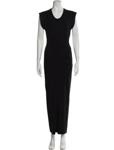Pre-owned Bassike Scoop Neck Long Dress In Black