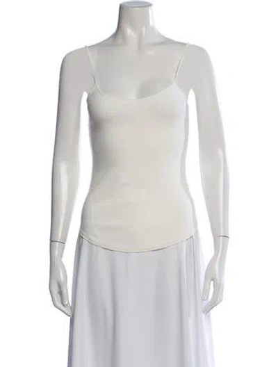 Pre-owned Bassike Scoop Neck Sleeveless Top In Neutrals/white