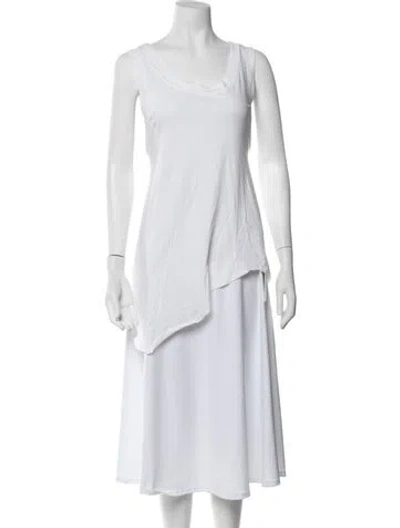 Pre-owned Bassike Scoop Neck Sleeveless Top In White