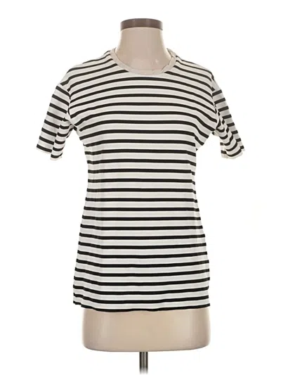 Pre-owned Bassike Short Sleeve Top Ivory Boatneck Tops
