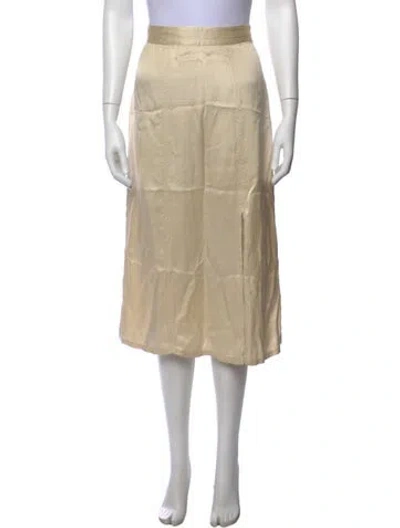 Pre-owned Bassike Silk Midi Length Skirt In Neutrals