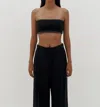 Bassike Slim Rib Bandeau In Black In Black