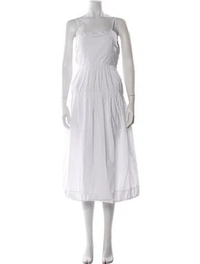 Pre-owned Bassike Square Neckline Long Dress In Gray
