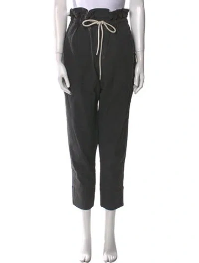 Pre-owned Bassike Straight Leg Pants In Black
