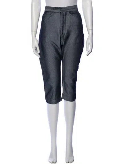 Pre-owned Bassike Straight Leg Pants In Blue