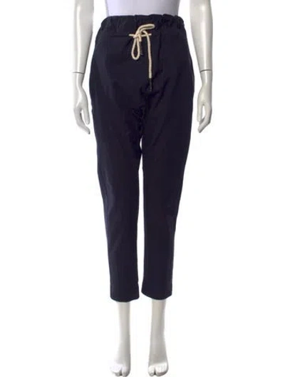 Pre-owned Bassike Straight Leg Pants In Blue