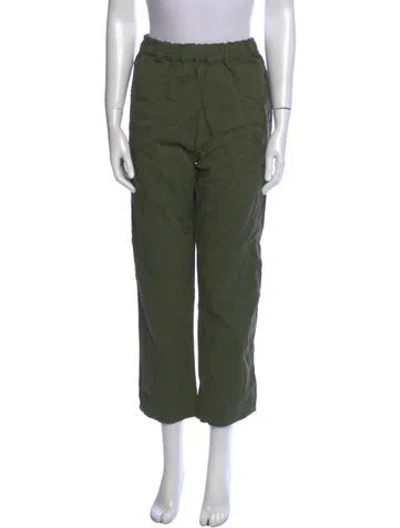 Pre-owned Bassike Straight Leg Pants In Green