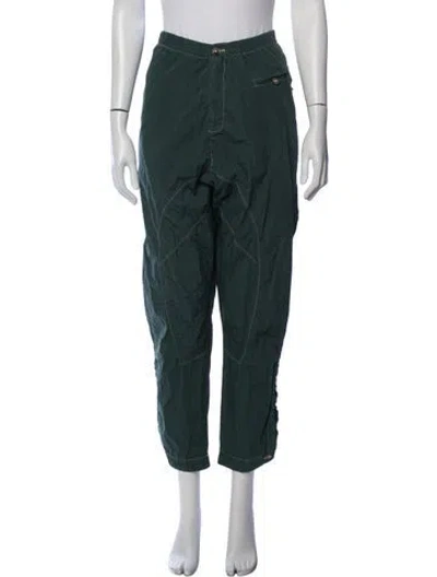 Pre-owned Bassike Straight Leg Pants In Green