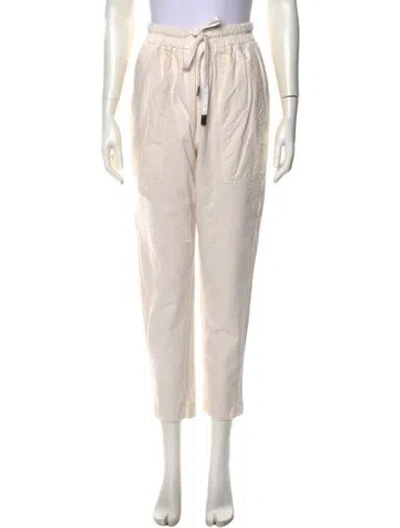 Pre-owned Bassike Straight Leg Pants In Neutral