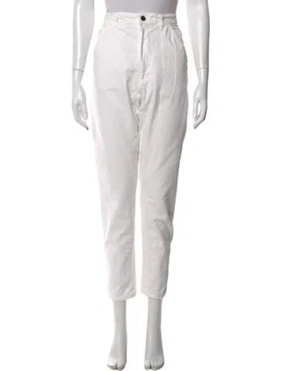 Pre-owned Bassike Straight Leg Pants In White