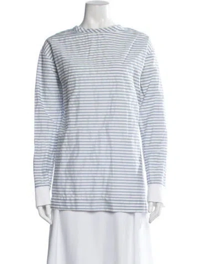 Pre-owned Bassike Striped Crew Neck Tunic In Blue