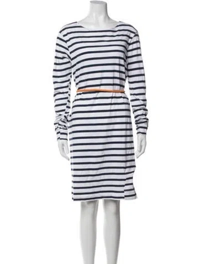 Pre-owned Bassike Striped Knee-length Dress In Blue/white