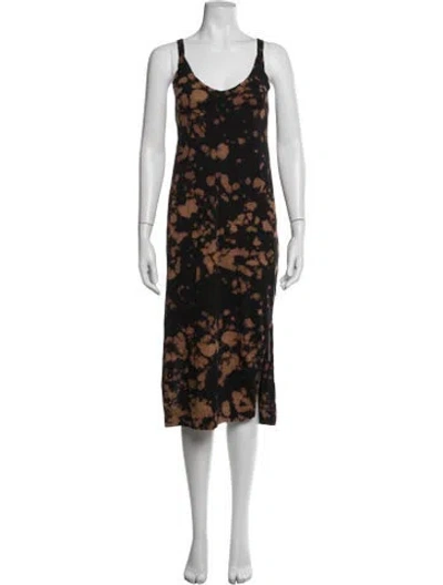 Pre-owned Bassike Tie-dye Print Midi Length Dress In Multicolor
