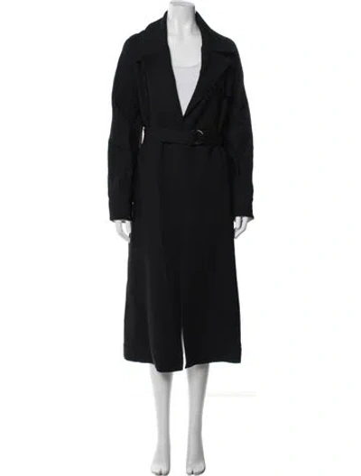 Pre-owned Bassike Trench Coat In Black