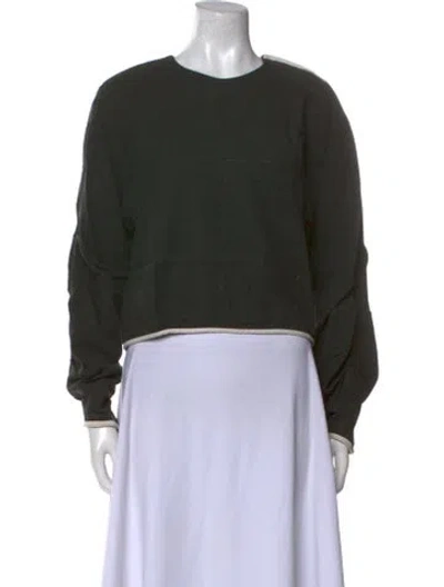 Pre-owned Bassike Virgin Wool Crew Neck Sweatshirt In Green