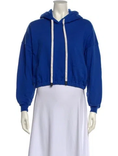 Pre-owned Bassike V-neck Long Sleeve Sweatshirt In Blue