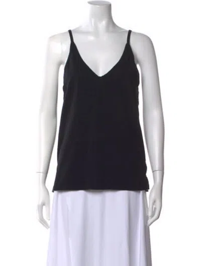 Pre-owned Bassike V-neck Sleeveless Top In Black