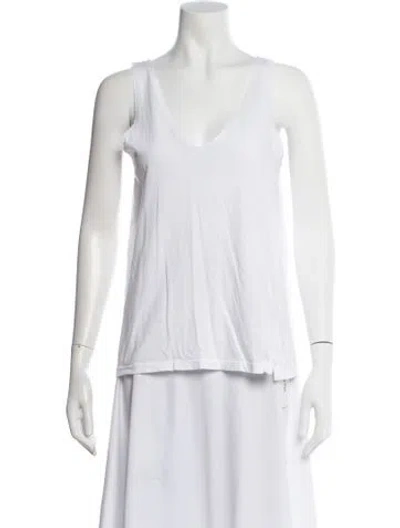 Pre-owned Bassike V-neck Sleeveless Top In White