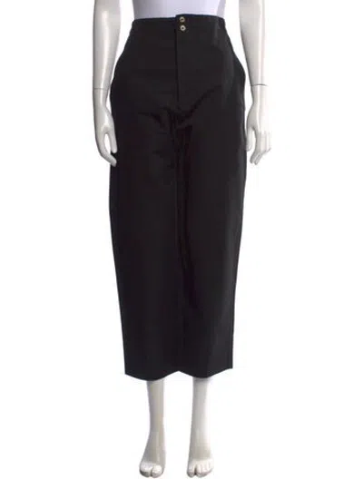 Pre-owned Bassike Wide Leg Pants In Black