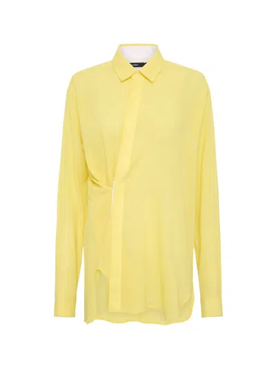 Bassike Women's Relaxed Gauze Cotton Shirt In Zest In Yellow