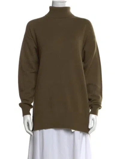 Pre-owned Bassike Wool Turtleneck Sweater In Green