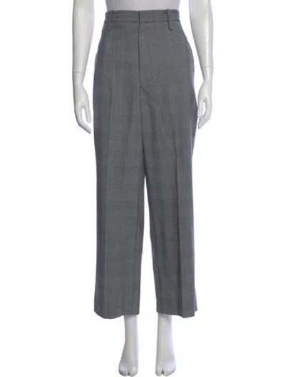 Pre-owned Bassike Wool Wide Leg Pants In Gray