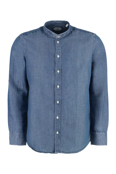 Bastoncino Asymmetric Hem Cotton Shirt In Denim