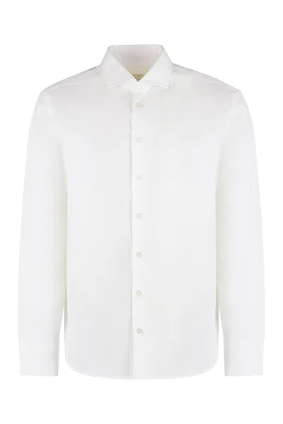 Bastoncino Cotton Shirt With Rounded Hem In White