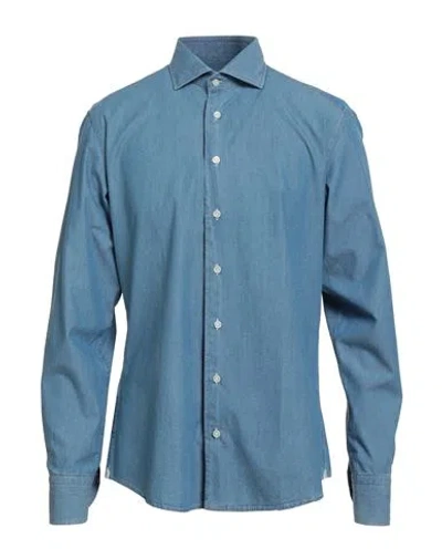 Bastoncino Man Denim Shirt Blue Size 16 ½ Cotton