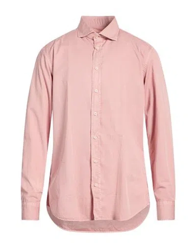 Bastoncino Man Shirt Antique Rose Size 15 ¾ Cotton In Pink