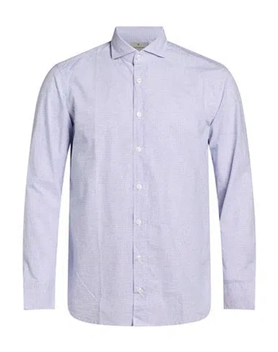 Bastoncino Man Shirt Azure Size 15 Cotton In Purple