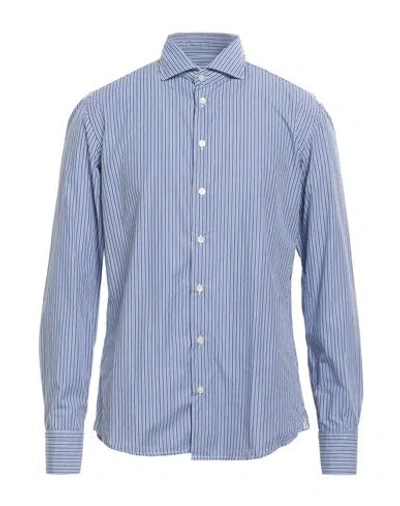Bastoncino Man Shirt Azure Size 16 Cotton In Blue