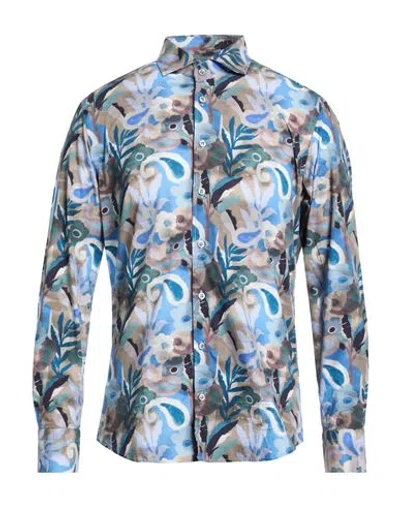 Bastoncino Man Shirt Azure Size 17 ½ Cotton In Blue