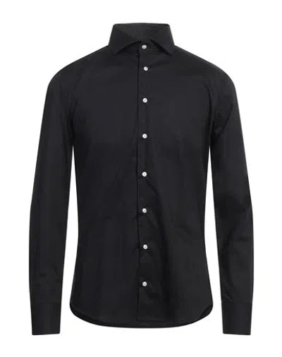 Bastoncino Man Shirt Black Size 17 Cotton, Elastane